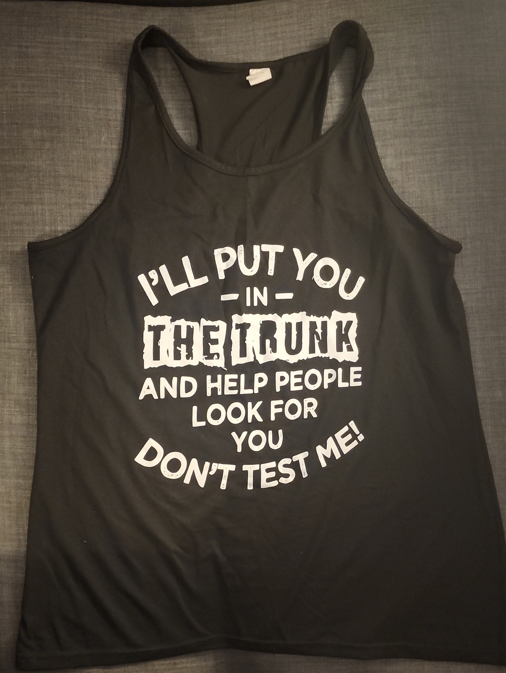 Black Tank Top with White Graphic Print